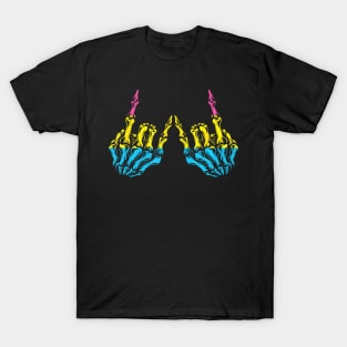 Skeleton  Hand LGBT-Q Cool Pansexual Pride Pan Flag T-Shirt